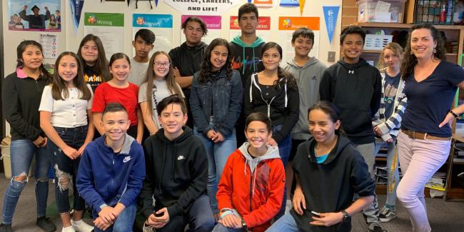 2020 AVID class of 8th grade students