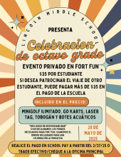 8th grade celebration poster in spanish Celebracion de octavo grado en Fort Fun