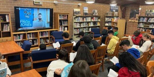 The author Dominic Carrillo is hosting a virtual author's visit with Mr. Berger's 8th Grade class