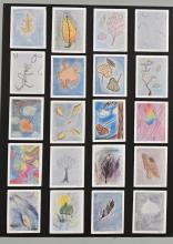 Student art work. A study of leaves. 